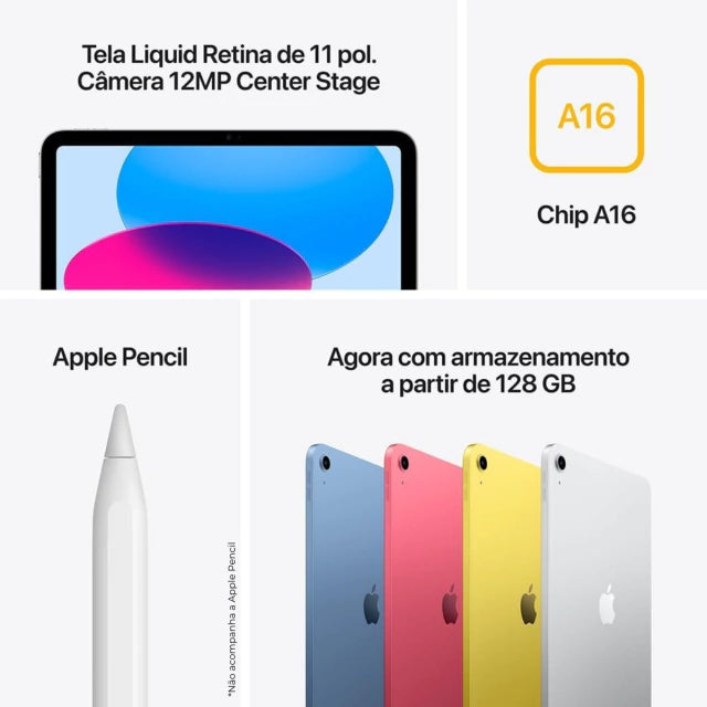 iPad 11 - Chip A16 - 11" - Wi-Fi - 512GB - Amarelo - Imagem 7