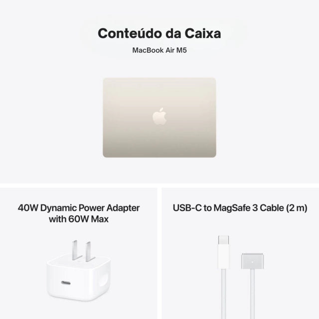 MacBook Air 13" - M5 - 16GB (CPU 10 | GPU 8) - 512GB SSD - Estelar - Imagem 7