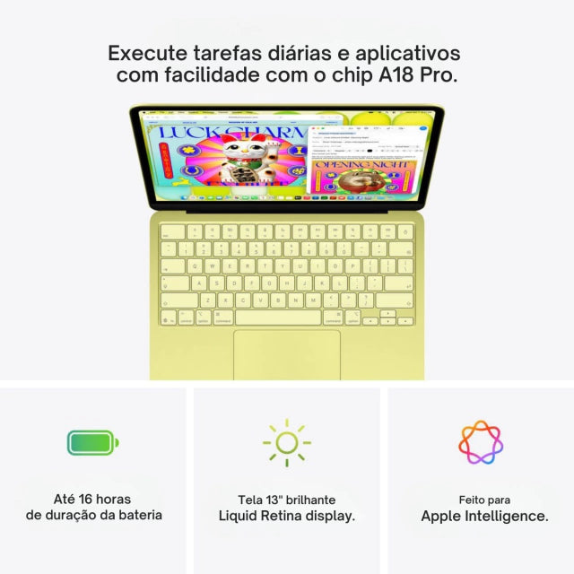 MacBook Neo A18 Pro c/ Touch ID - 512GB - Amarelo-cítrico - Imagem 4