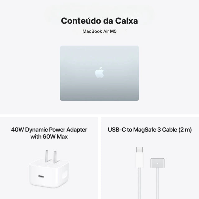 MacBook Air 13" - M5 - 16GB (CPU 10 | GPU 8) - 512GB SSD - Azul-Céu - Imagem 7