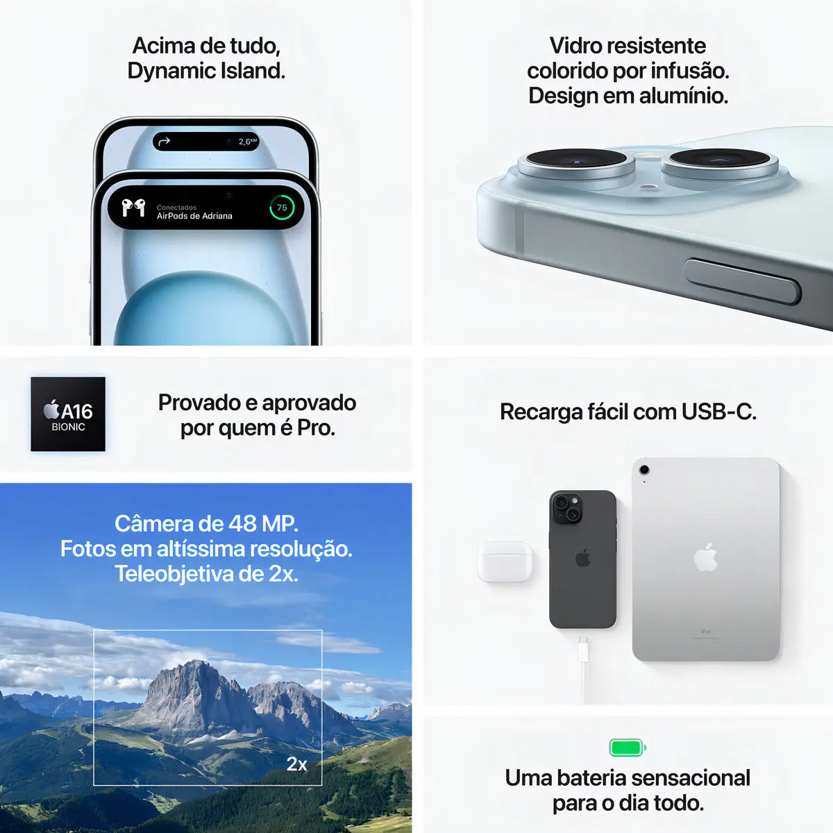 Apple iPhone 15 256GB Azul - Imagem 8